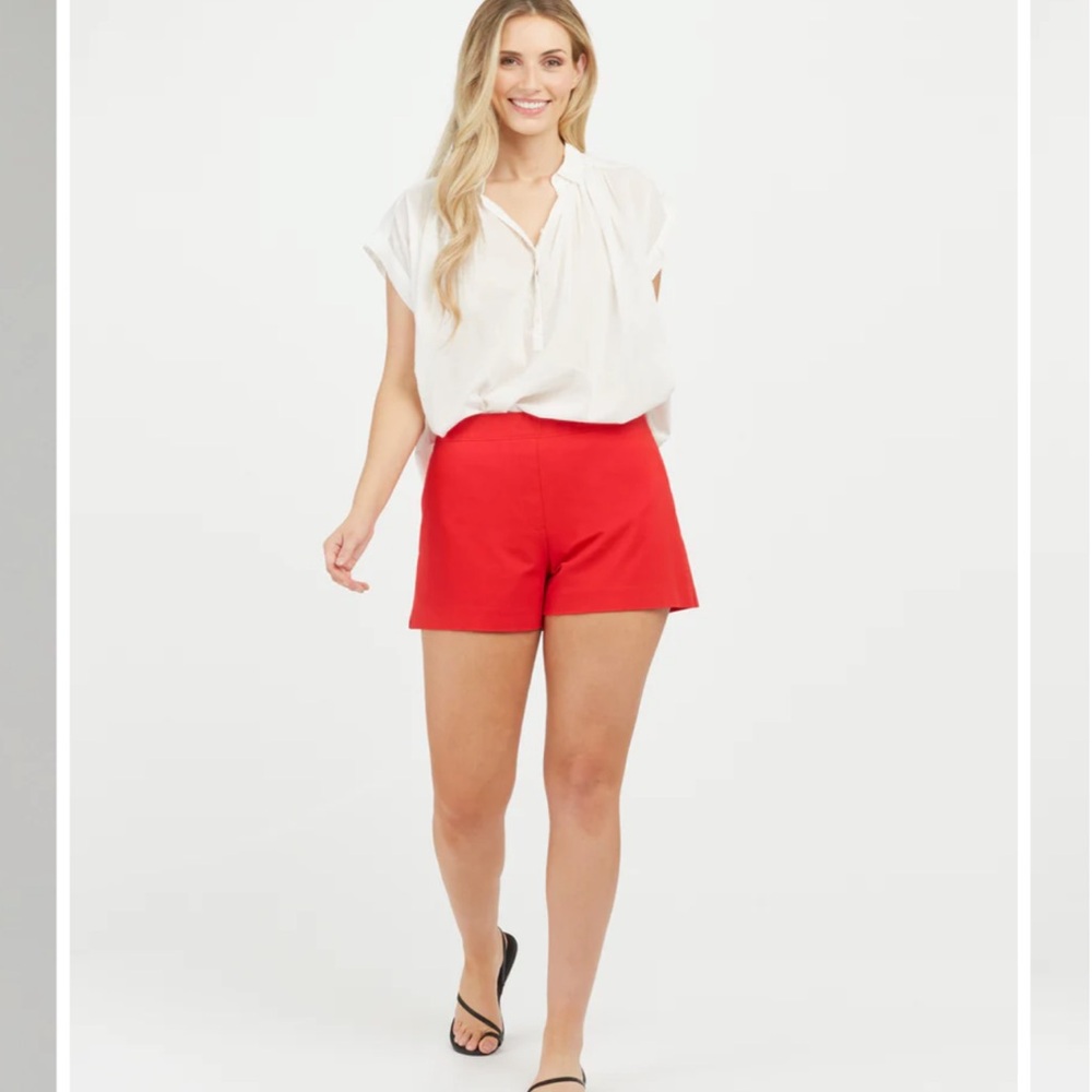 Spanx polished 4 inch red shorts- new with tags!